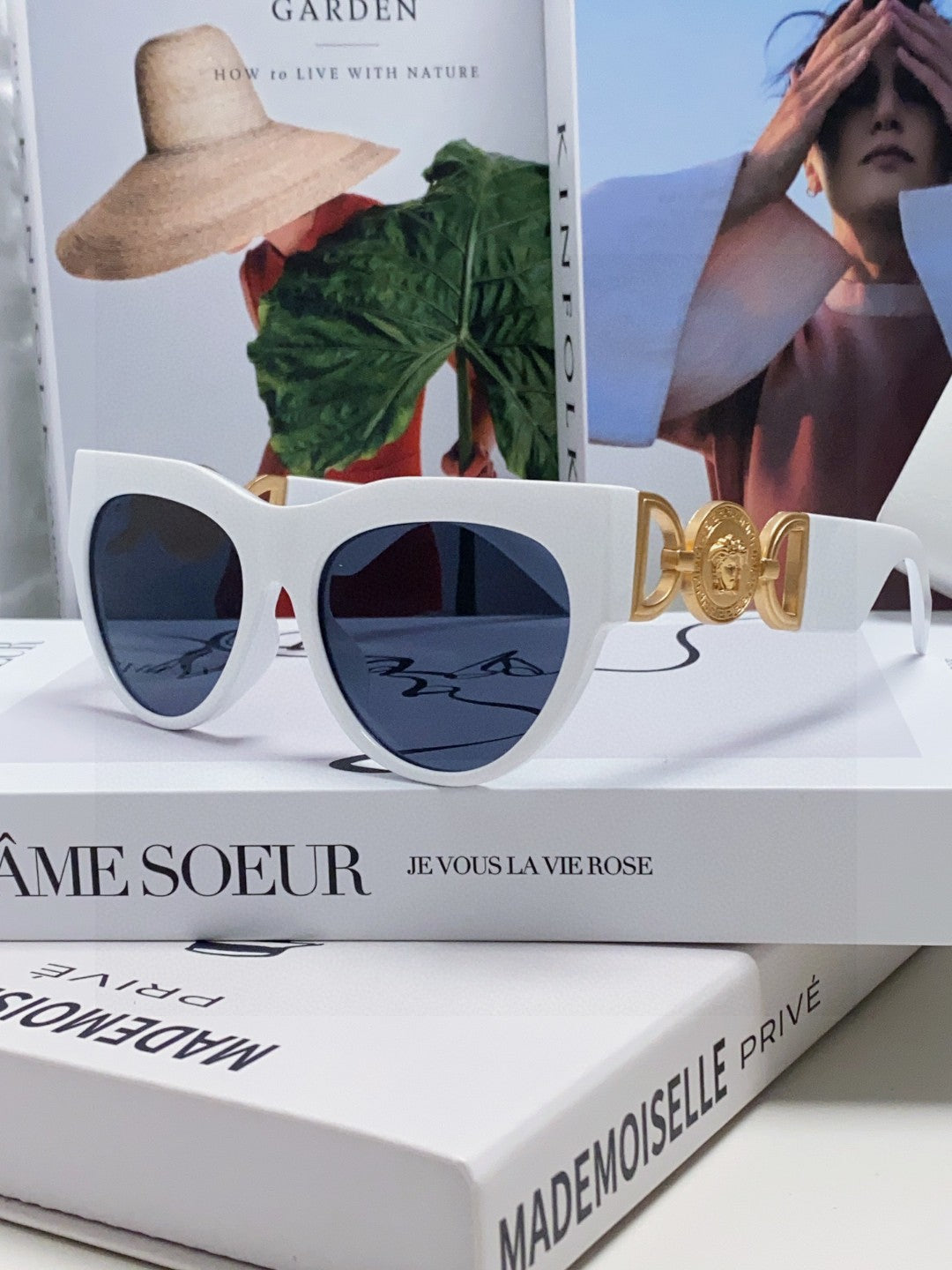 WINGED MEDUSA ROUND FRAME SUNGLASSES 588706 IN ACETATE