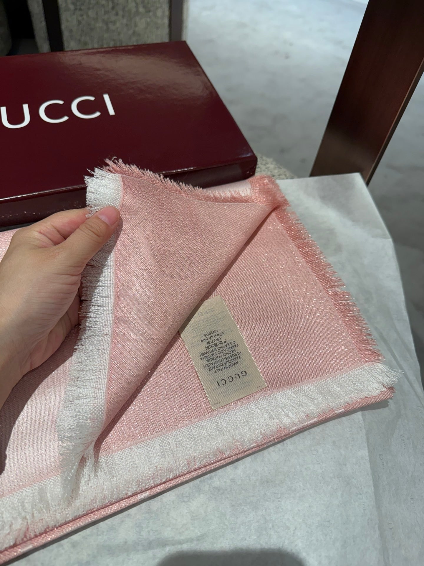 GUCCI 26S SCARF 140 IN CASHMERE AND SILK 309395