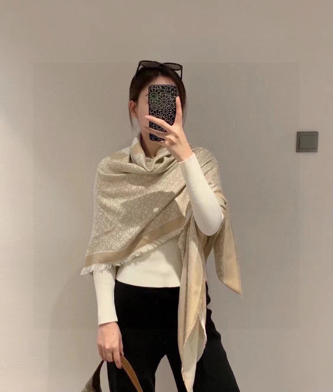 LOEWE 26S SCARF 140 IN CASHMERE SILK 266417