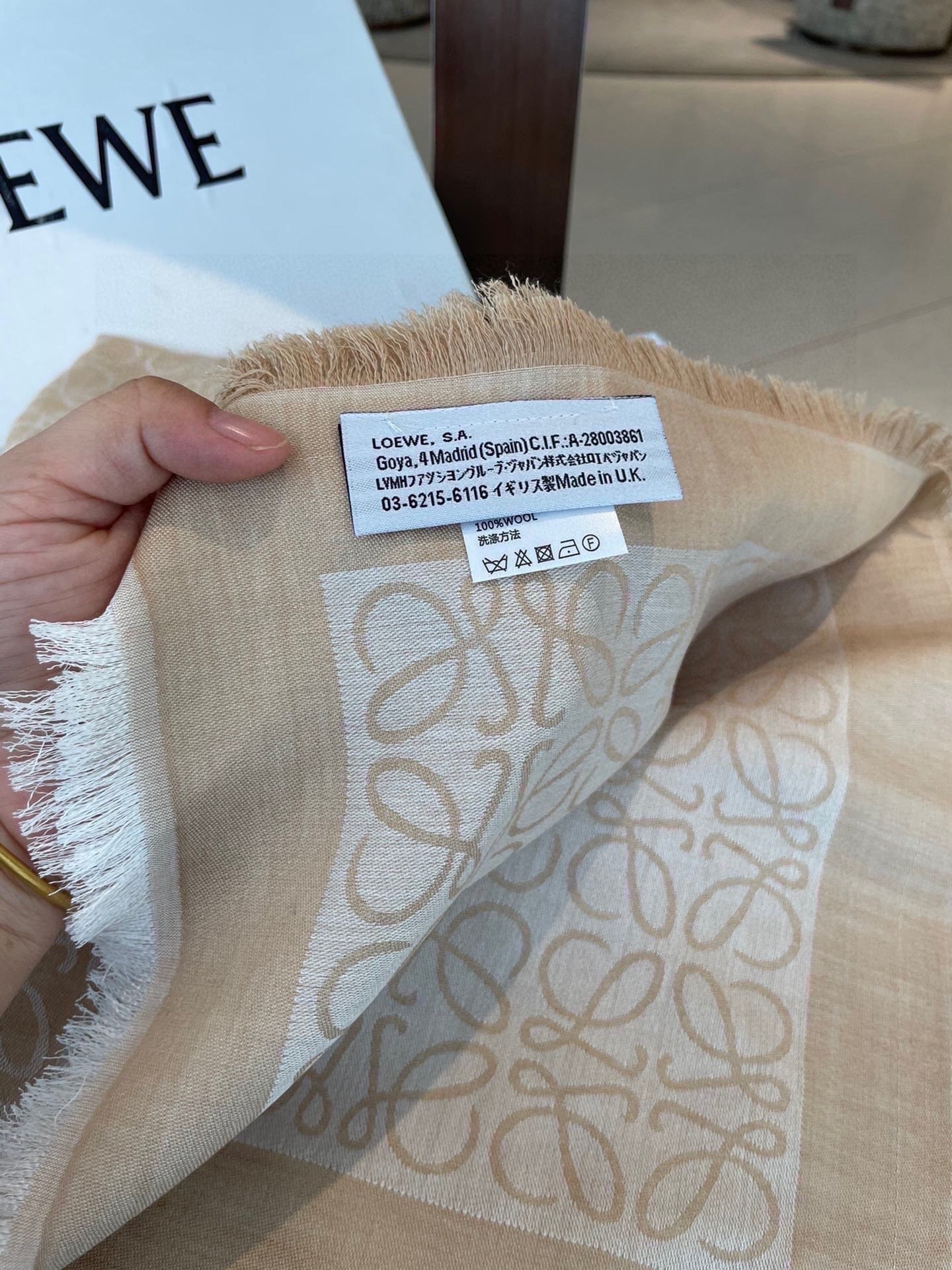 LOEWE 26S SCARF 140 IN CASHMERE SILK 266417