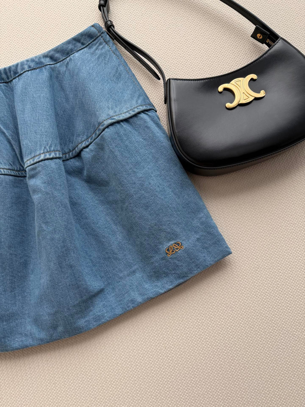 LOEWE 26S BALLOON DENIM SKIRT 547