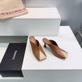 CHANEL 26S HIGH-HEEL MULES 70 MM IN BROWN AND BEIGE LAMBSKIN