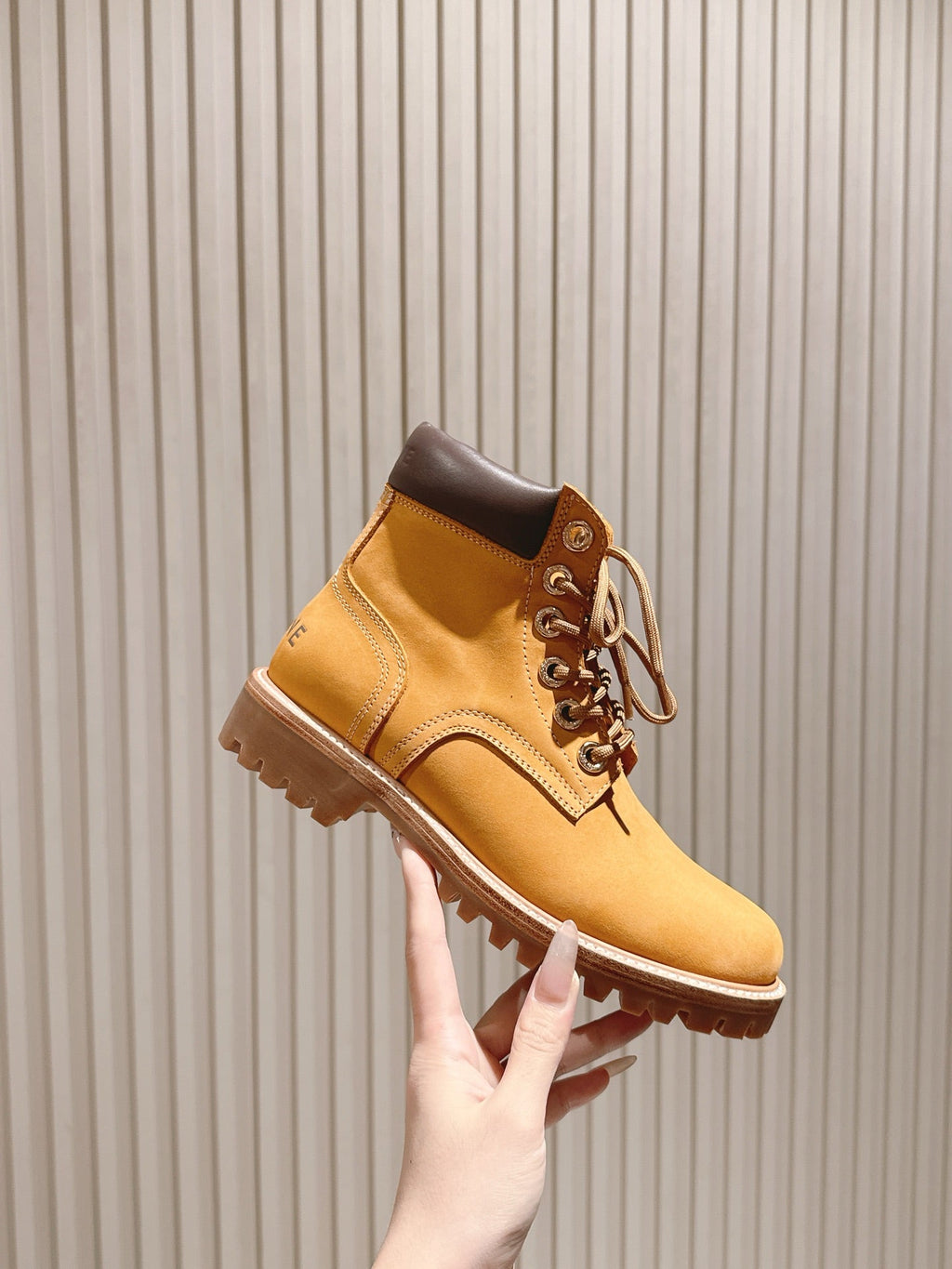 CELINE 25S MARTIN BOOTS IN MEDIUM ORANGE CALFSKIN