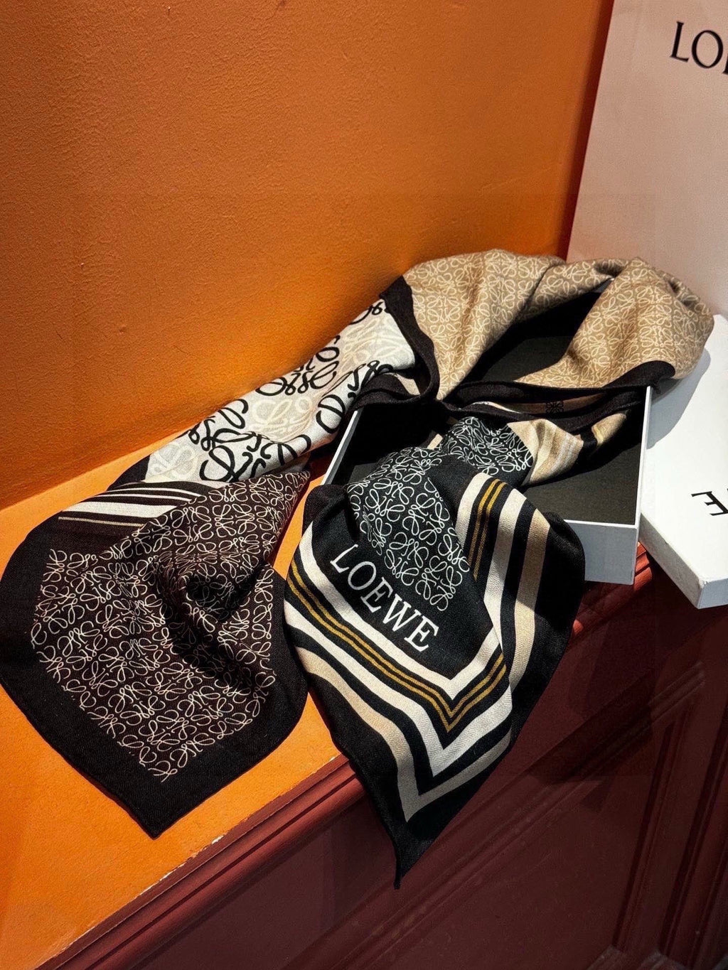 LOEWE 26S SCARF 140 IN CASHMERE SILK 248253