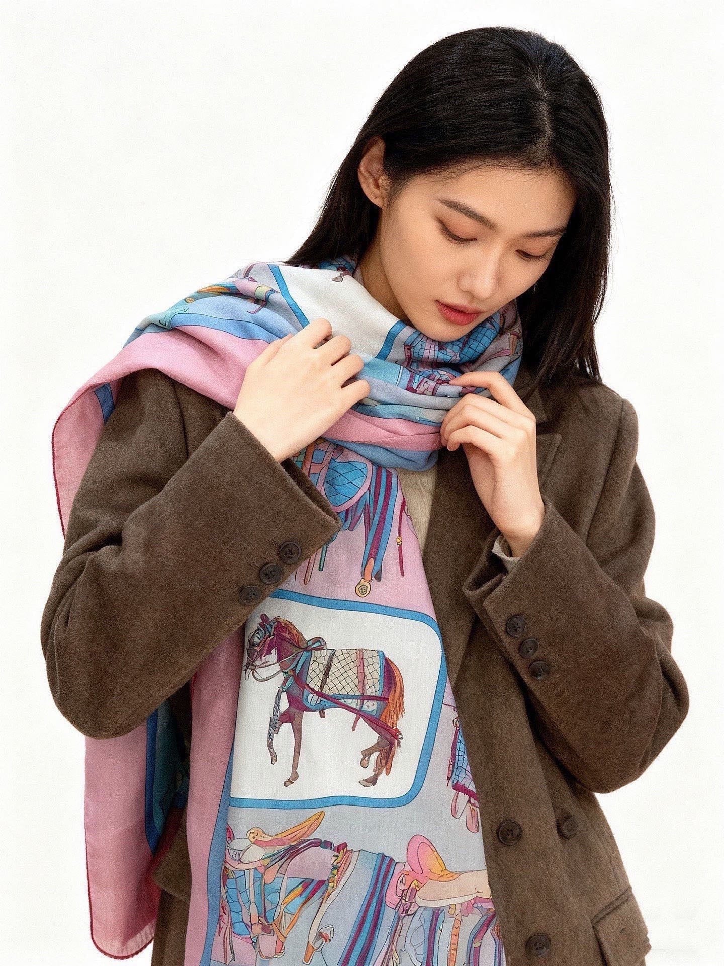GUCCI 26S SCARF 135 IN CASHMERE AND SILK 314997