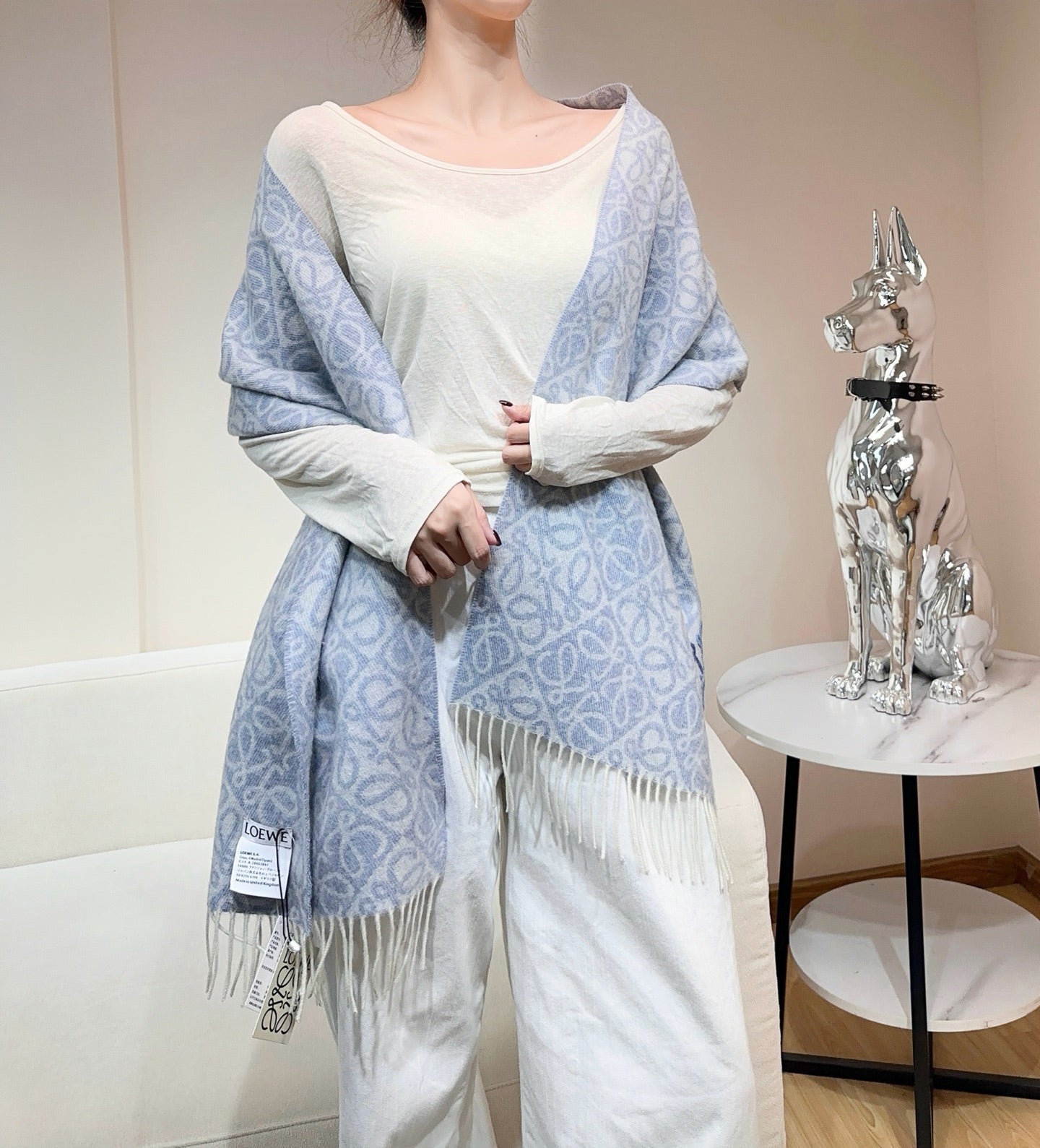 LOEWE 26S SCARF 180 IN CASHMERE WOOL 266430