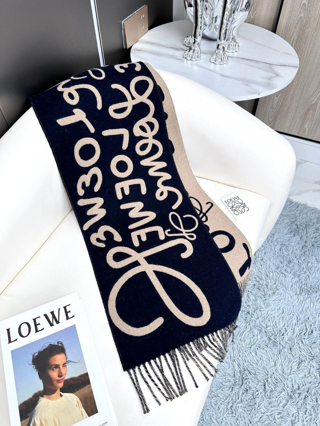LOEWE 26S SCARF 180 IN CASHMERE WOOL 297945