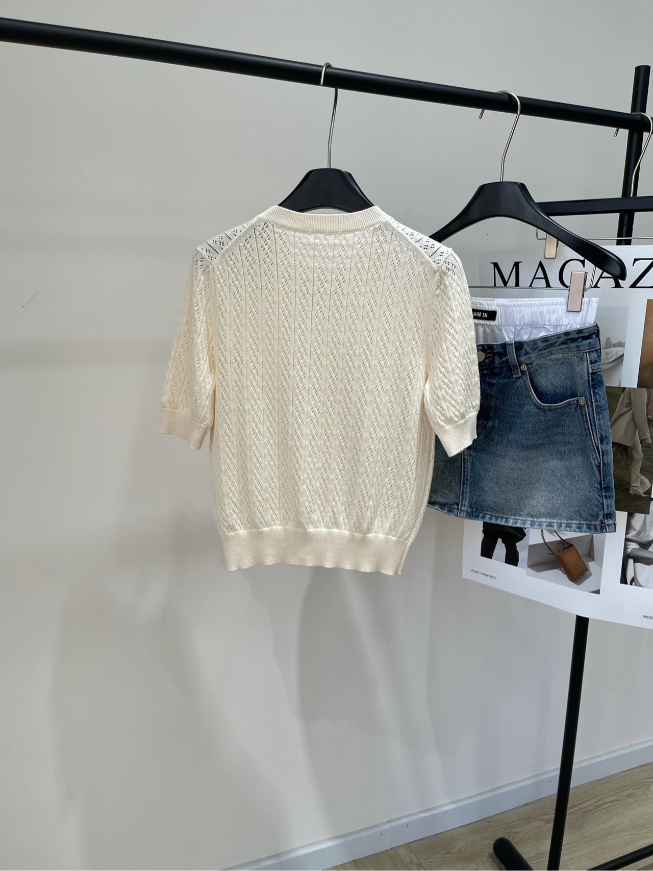 VALENTINO SHORT SLEEVE TOP WITH SEQUIN BOW 273160