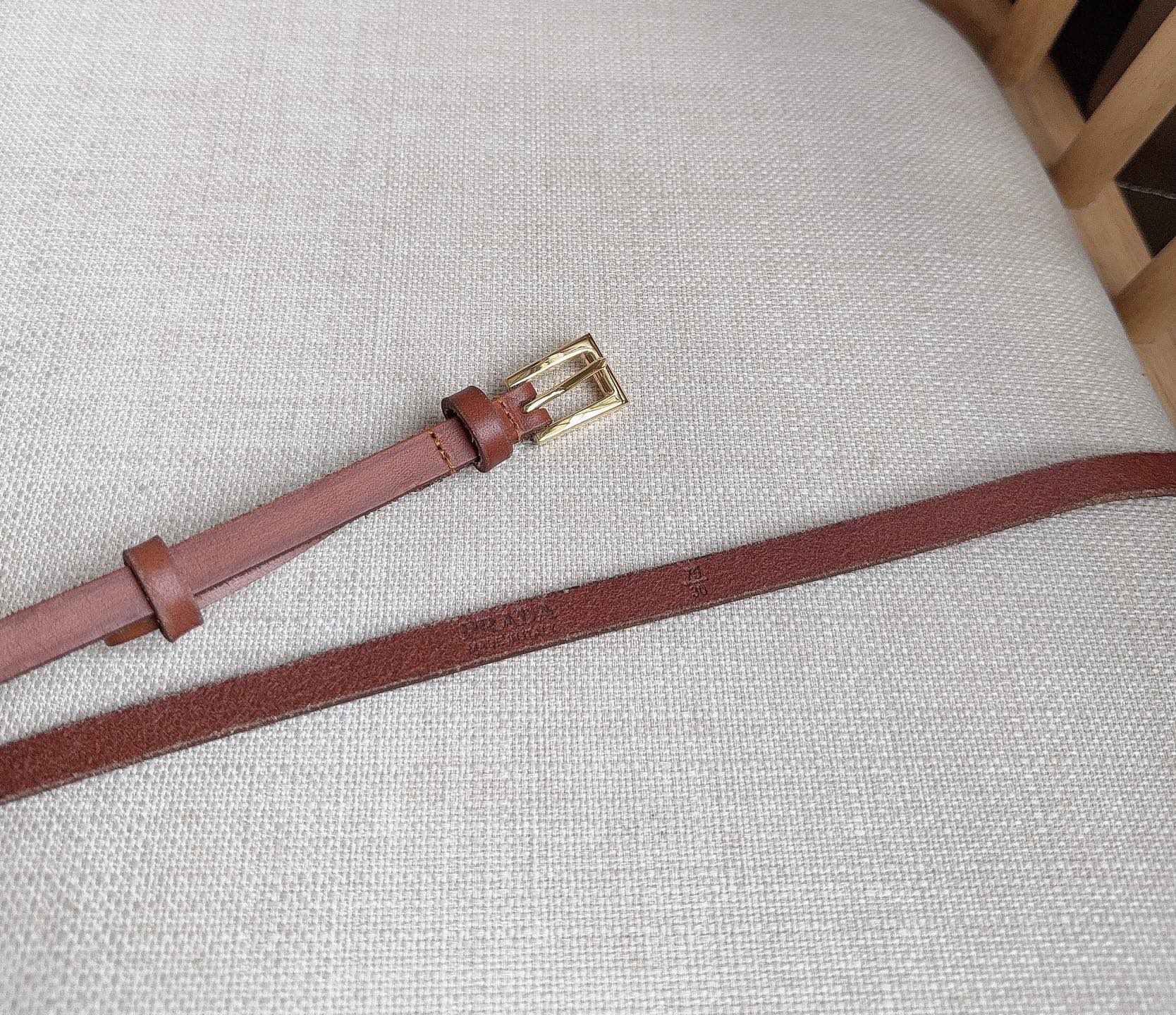PRADA 26S BELT 10 MM IN BROWN CALFSKIN 661492