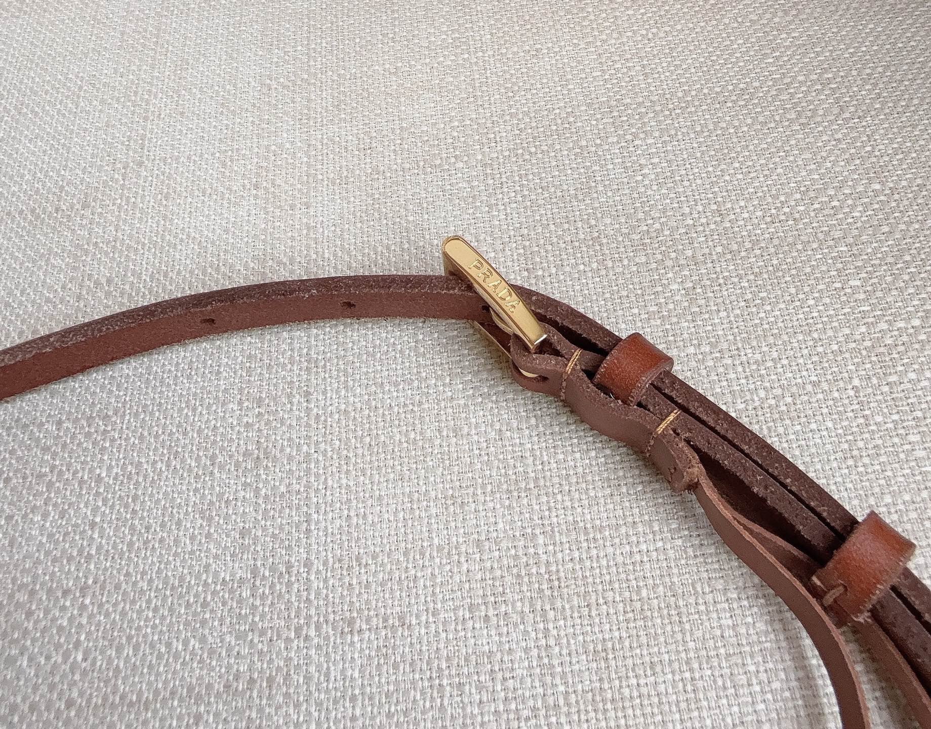 PRADA 26S BELT 10 MM IN BROWN CALFSKIN 661492
