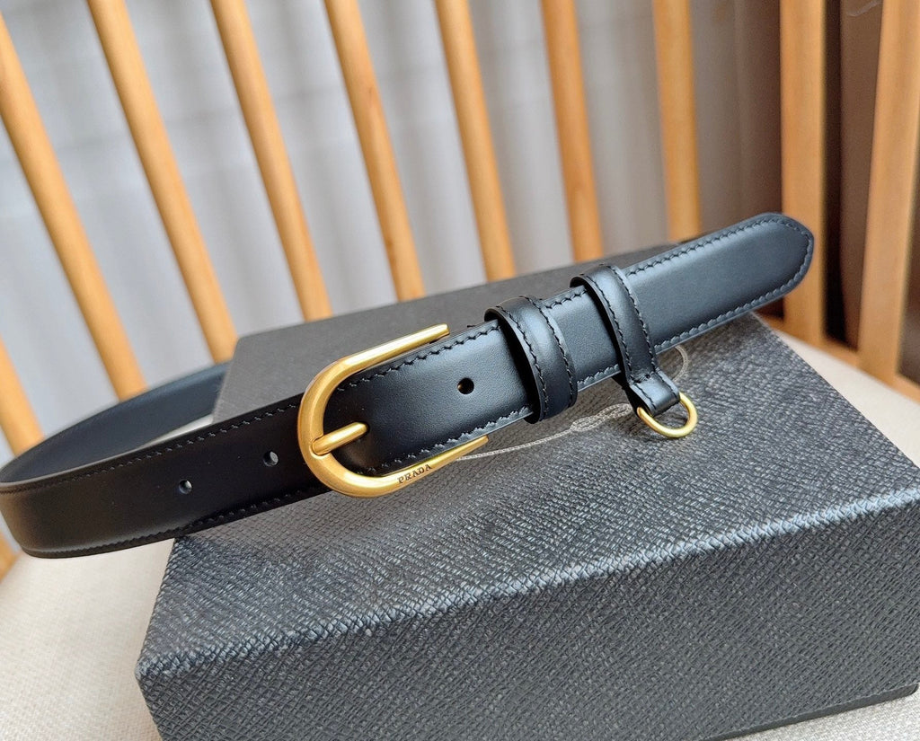PRADA 26S BELT 25 MM IN BLACK CALFSKIN 658538