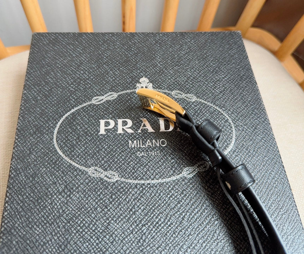 PRADA 26S BELT 25 MM IN BLACK CALFSKIN 658571