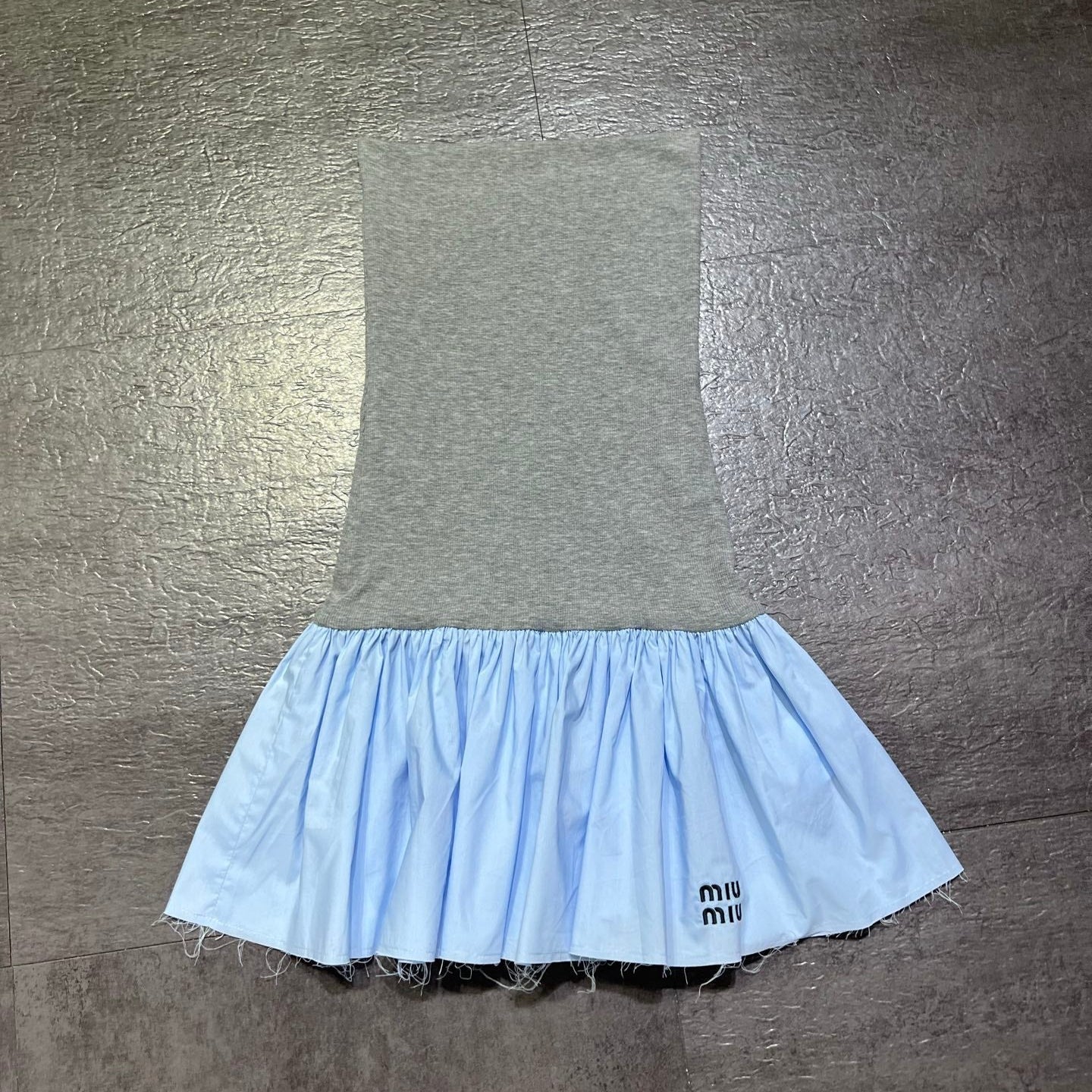 MIUMIU 26S STRAPLESS DROP WAIST MINI DRESS 1206