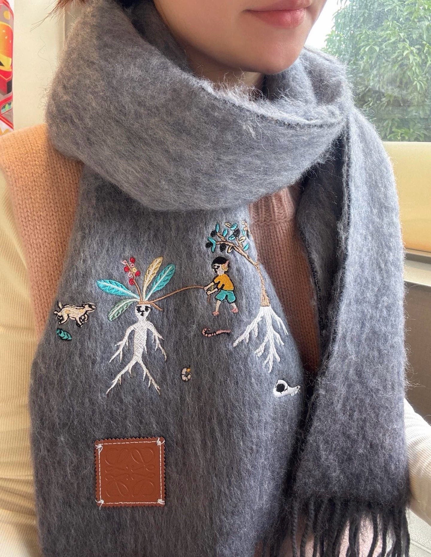 LOEWE 26S SCARF 185 IN MOHAIR WOOL 202492