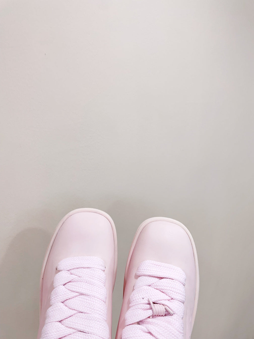 BURBERRY 26S LACE UP SNEAKERS IN LIGHT PINK CALFSKIN