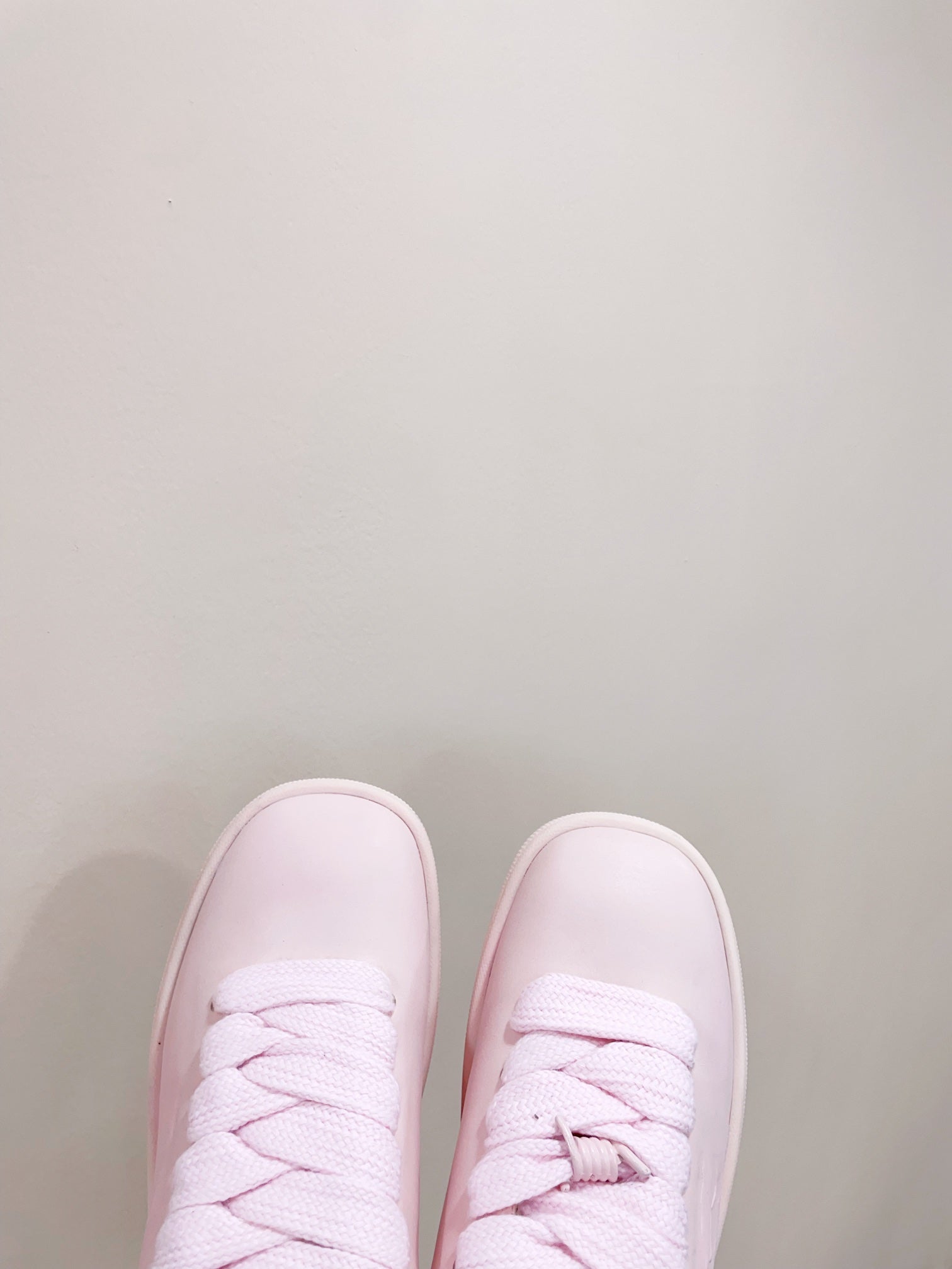 BURBERRY 26S LACE UP SNEAKERS IN LIGHT PINK CALFSKIN