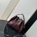 CHANEL 26S HOBO BAG MEDIUM 30 IN BURGUNDY RED PERFORATED CALFSKIN GOLD HARDWARE