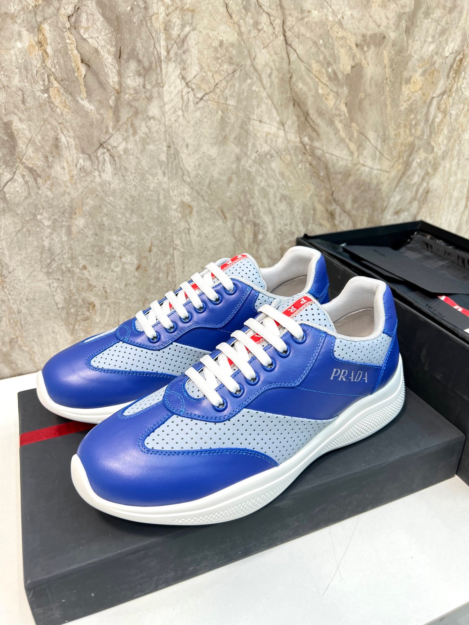 PRA AMERICA'S CUP SOFT RUBBER AND BIKE FABRIC SNEAKERS SAPPHIRE BLUE