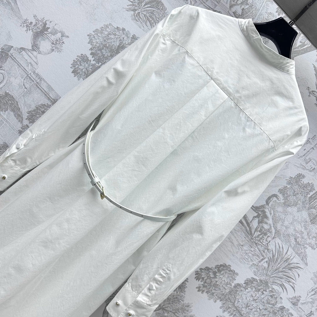GUCCI 25S EMBROIDERED SHIRT DRESS WITH BELT 264644