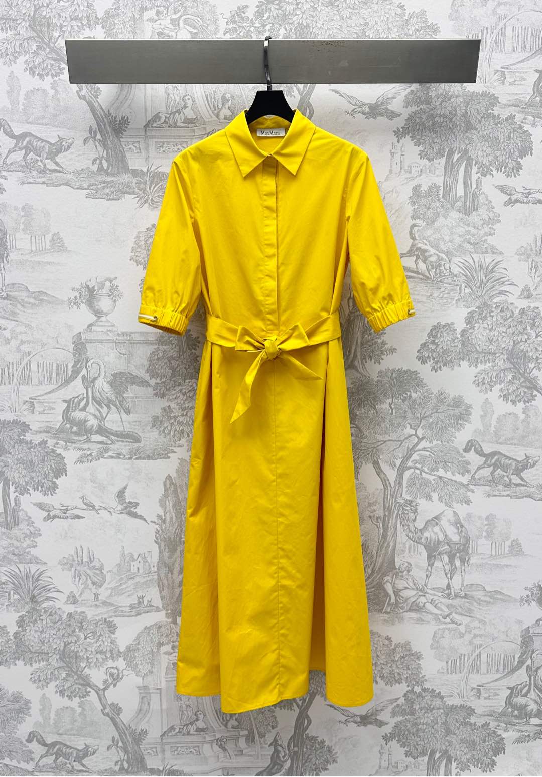 MAX MARA BELTED DRESS WITH LAPEL COLLAR 267812