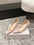 JIMMY CHOO 26S POINTED-TOE HIGH HEELS 65 MM IN LIGHT NUDE PINK FABRIC