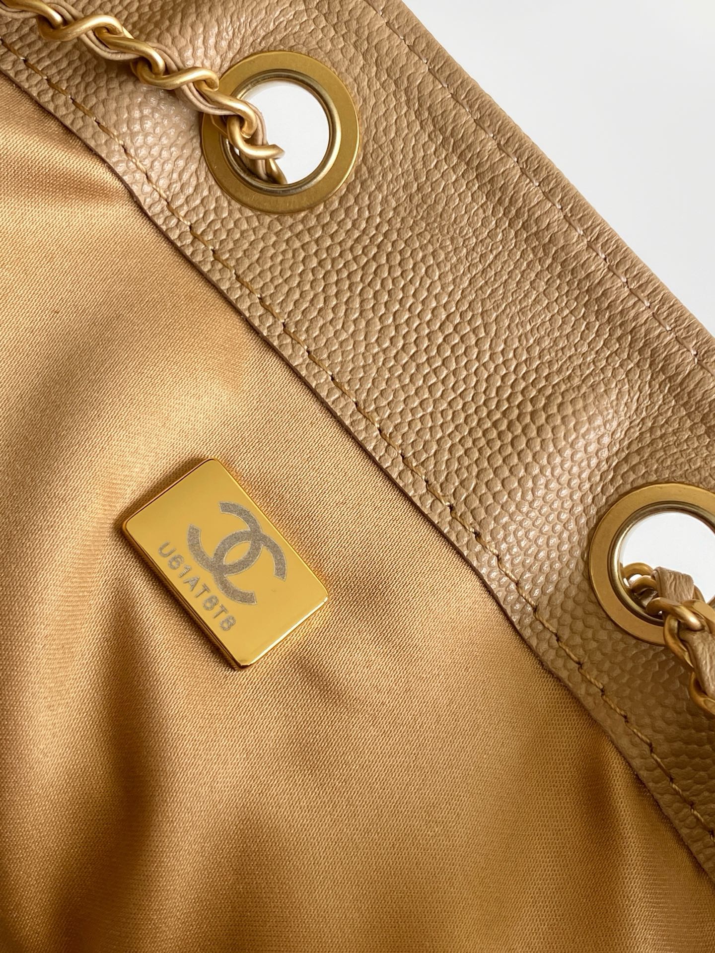 CHANEL 26S HOBO BAG 40 IN DARK BEIGE CAVIAR CALFSKIN GOLD HARDWARE