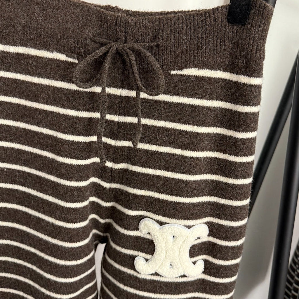 CELINE 25S SWEATER AND WIDE-LEG PANTS SET 0111