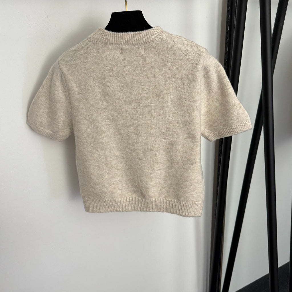 MIUMIU 26S SHORT SLEEVE KNIT TOP 1009