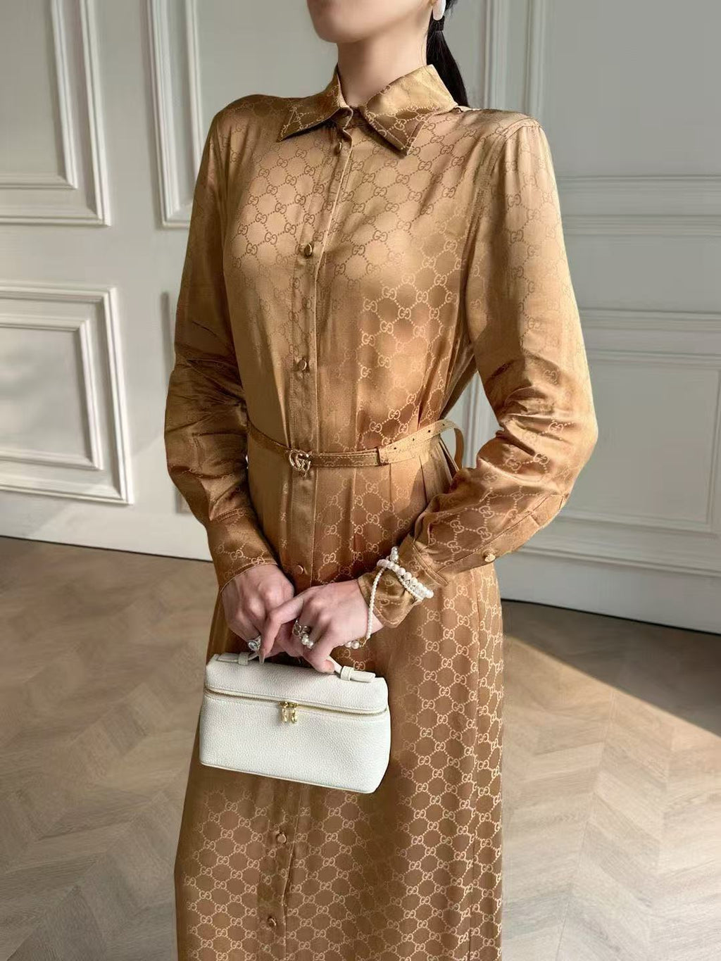 GUCCI 26S LONG SLEEVE SHIRT DRESS 302