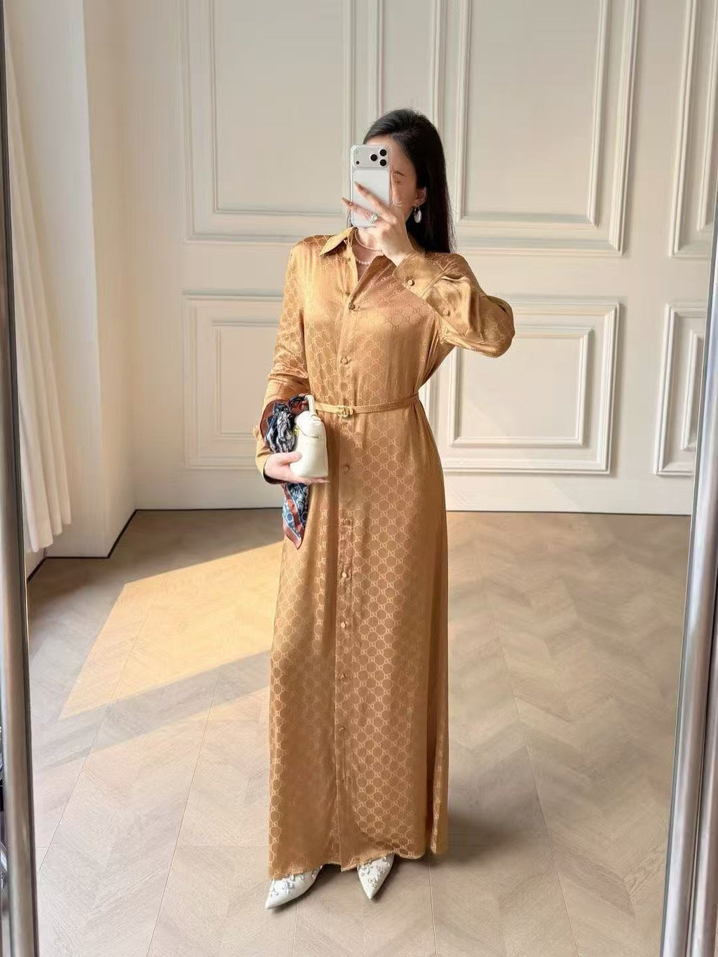 GUCCI 26S LONG SLEEVE SHIRT DRESS 302