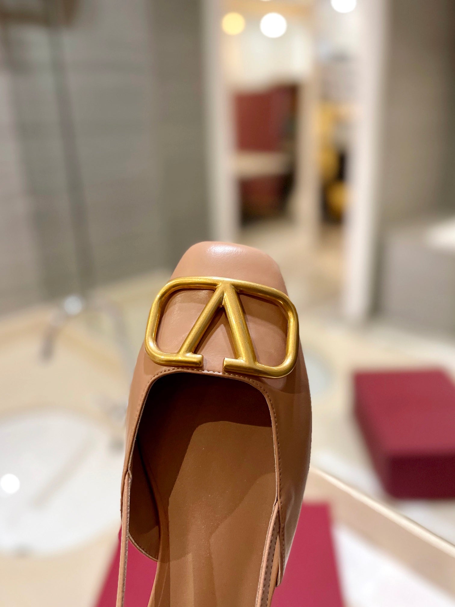 VALENTINO 26S SLINGBACK IN NUDE BEIGE SMOOTH CALFSKIN