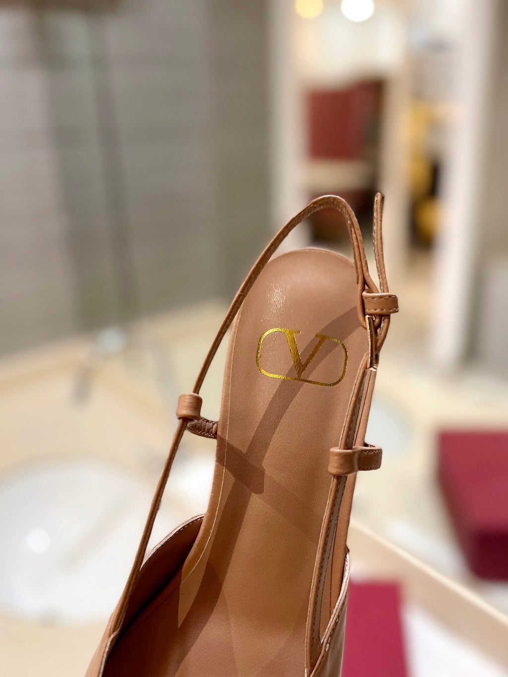 VALENTINO 26S SLINGBACK IN NUDE BEIGE SMOOTH CALFSKIN