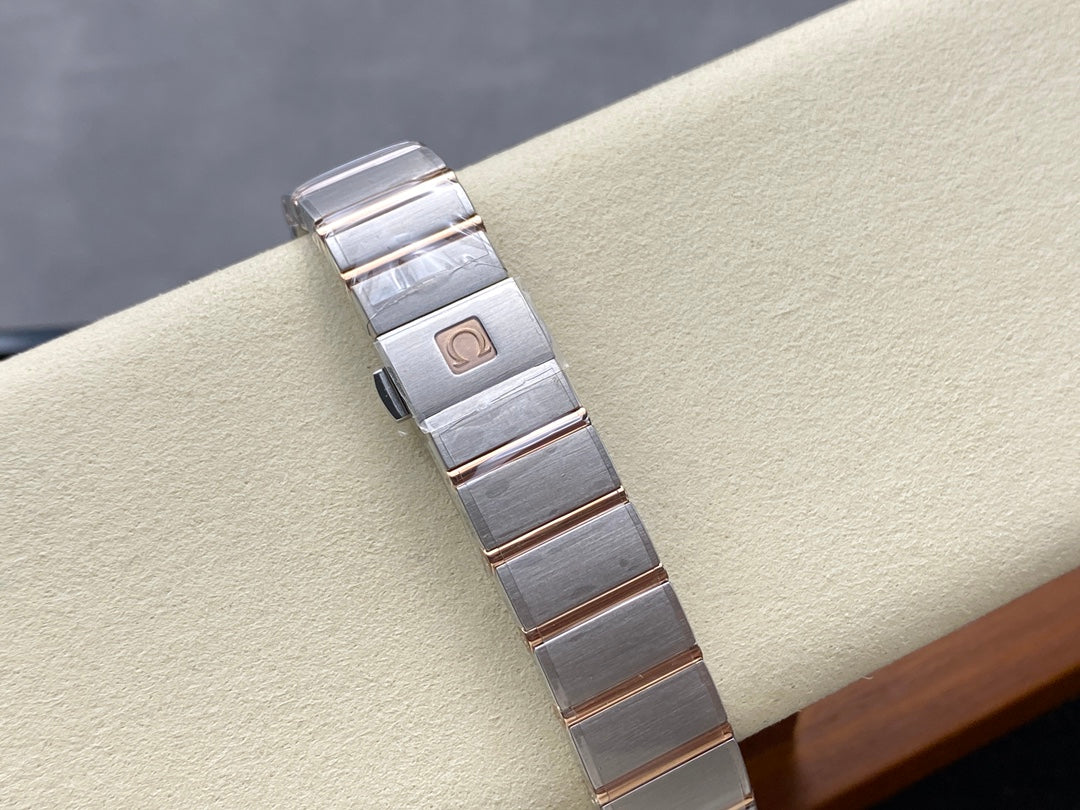 CONSTELLATION PETITE WATCH SILVER AND ROSE GOLD CASE WITH CRYSTALS