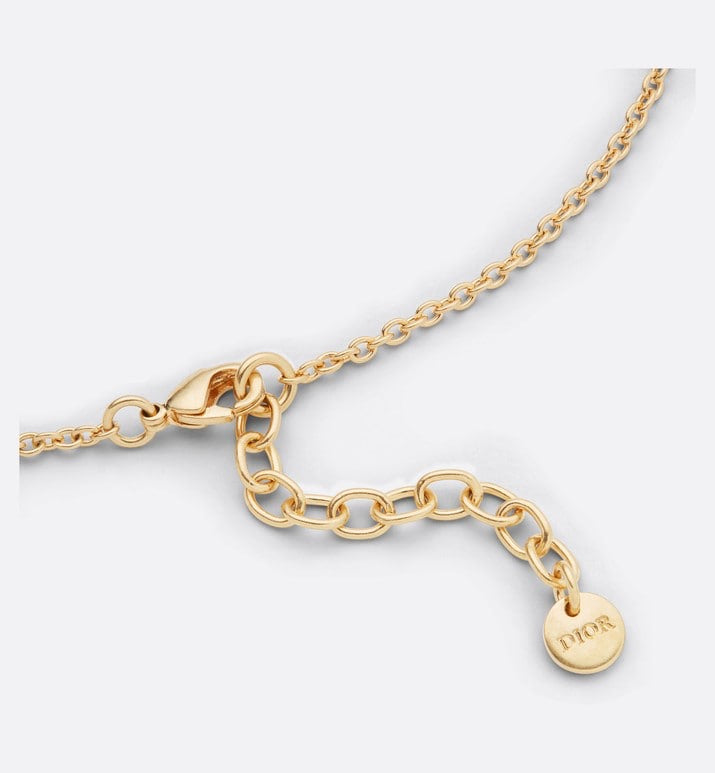 CD 26S CD LOGO PEARL CHAIN NECKLACE IN GOLD TONE METAL WITH WHITE PEARL 631005