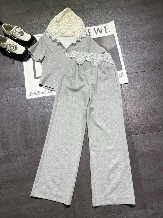 CELINE 26S LACE DETAIL HOODIE & PANTS SET 355