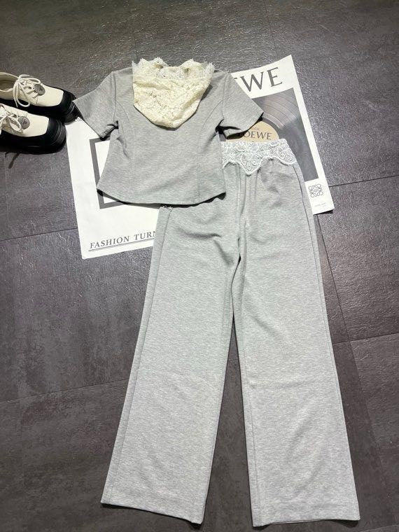 CELINE 26S LACE DETAIL HOODIE & PANTS SET 355