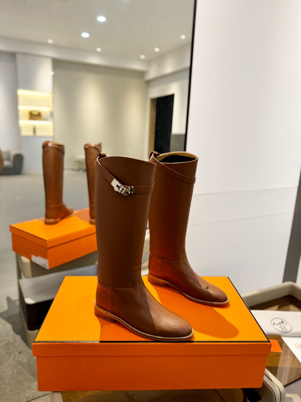 STIVALI JUMPING IN GINGERBREAD BROWN CALFSKIN