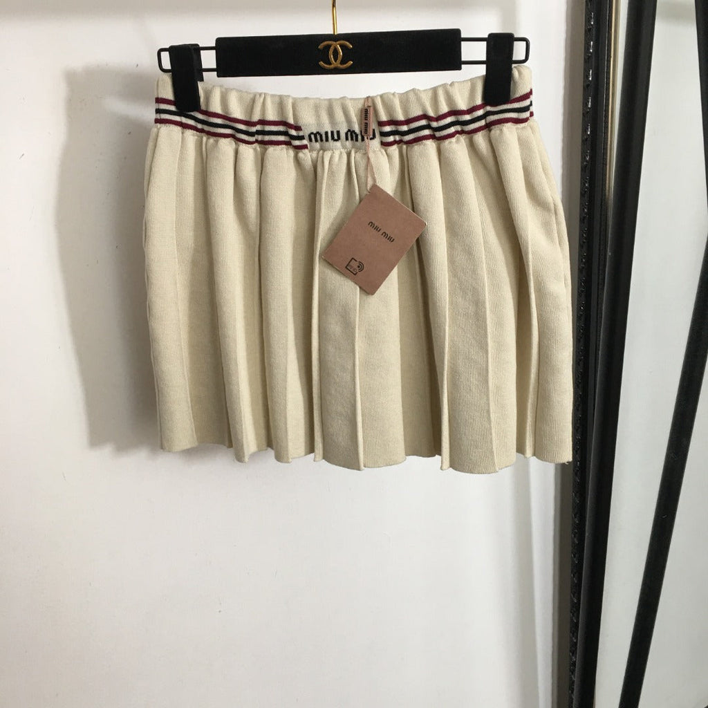 MIUMIU 26S KNITTED MINI PLEATED SKIRT 890